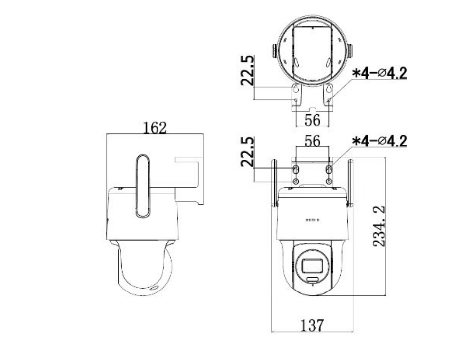 海康无线监控安装尺寸图